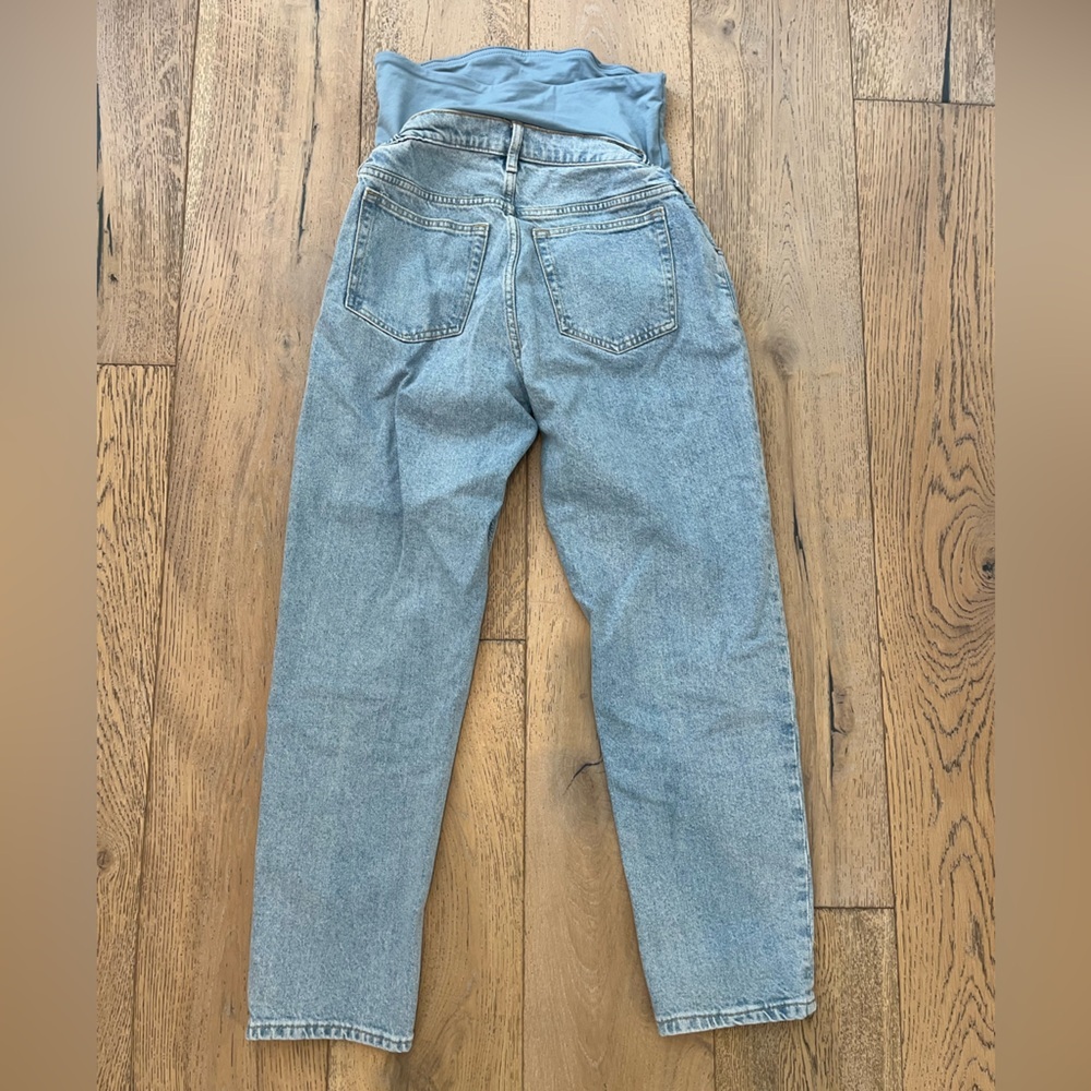 MAMA Slim Mom Ankle Jeans Small Pale Denim Blue Maternity Full Panel Pregnacy - Picture 2 of 7